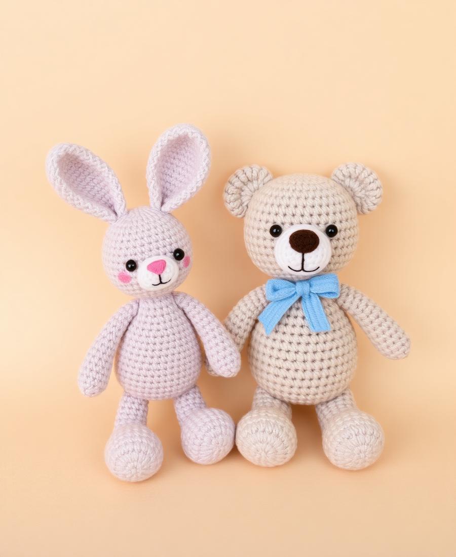 Amigurumis coelho e urso